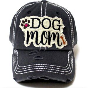 NEW NWT FUNKY JUNQUE Ballcap Dog Mom Bone Paw Patch Embroidery Hat Baseball Cap